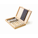 6 tgl. Profi Stechbeitel Satz mit Weißbuchenheft im hochwertigen Holzkasten 