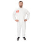 Weißer Chemikalienschutzoverall PROFI mit Reissverschluss und Kapuze für Entsorgungs-, Schleif- und Reinigungsarbeiten